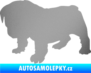 Samolepka Štěňátko 004 levá francouzský buldoček stříbrná metalíza