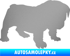 Samolepka Štěňátko 004 pravá francouzský buldoček stříbrná metalíza