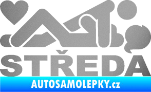 Samolepka Středa nápis stříbrná metalíza