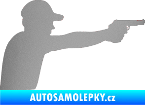 Samolepka Střelec silueta 001 pravá stříbrná metalíza