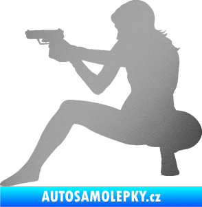 Samolepka Střelkyně 003 levá stříbrná metalíza