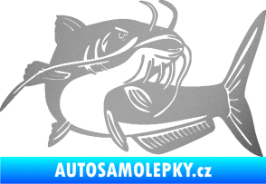 Samolepka Sumec 001 pravá stříbrná metalíza