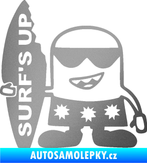 Samolepka Surf veselý panáček stříbrná metalíza