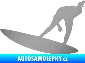 Samolepka Surfař 001 levá stříbrná metalíza