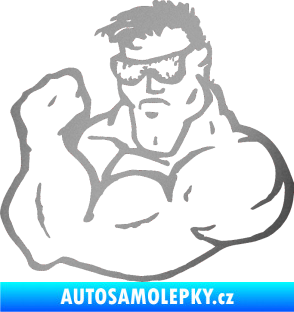 Samolepka Svalovec levá stříbrná metalíza