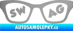 Samolepka Swag nápis v brýlích stříbrná metalíza