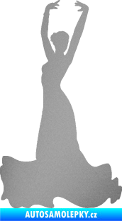 Samolepka Tanec 006 levá tanečnice flamenca stříbrná metalíza
