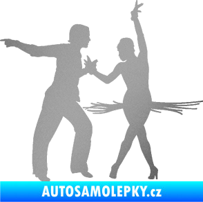 Samolepka Tanec 009 levá latinskoamerický tanec pár stříbrná metalíza