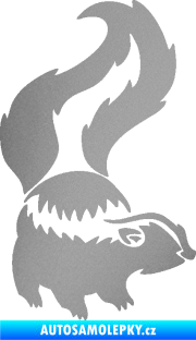 Samolepka Tchoř 002 pravá zvednutý ocas stříbrná metalíza