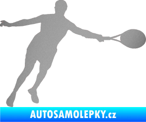 Samolepka Tenista 009 pravá stříbrná metalíza