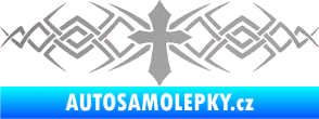 Samolepka Tetování 080 kříž stříbrná metalíza