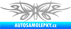 Samolepka Tetování 111 motýl stříbrná metalíza