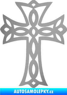 Samolepka Tetování 191 kříž stříbrná metalíza