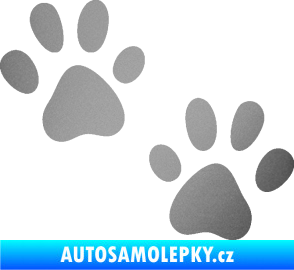 Samolepka Tlapky 011 stříbrná metalíza