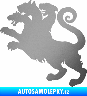Samolepka Trojhlavý pes kerberos 002 levá stříbrná metalíza