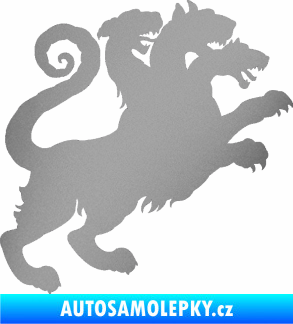 Samolepka Trojhlavý pes kerberos 002 pravá stříbrná metalíza