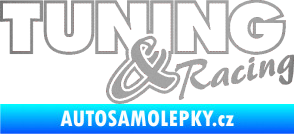 Samolepka Tuning racing obrys stříbrná metalíza