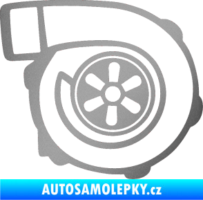 Samolepka Turbo silueta 001  pravá stříbrná metalíza