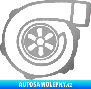 Samolepka Turbo silueta 001 levá stříbrná metalíza