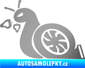 Samolepka Turbo šnek 001 levá stříbrná metalíza