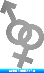 Samolepka Ty a já 001 symbol pro muže a ženu stříbrná metalíza