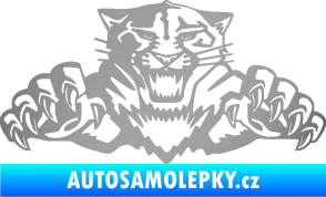 Samolepka Tygr 003 stříbrná metalíza