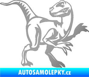 Samolepka Tyrannosaurus Rex 003 pravá stříbrná metalíza