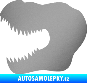 Samolepka Tyrannosaurus Rex lebka 001 levá stříbrná metalíza