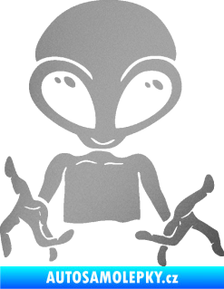 Samolepka UFO 006 pravá stříbrná metalíza