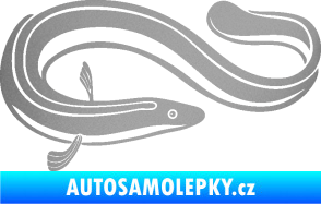 Samolepka Úhoř 001 pravá stříbrná metalíza
