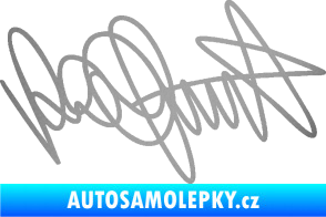 Samolepka Valentino Rossi podpis stříbrná metalíza