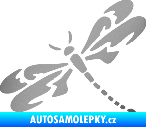 Samolepka Vážka 001 levá stříbrná metalíza