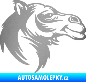 Samolepka Velbloud 004 pravá hlava stříbrná metalíza