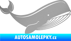 Samolepka Velryba 001 pravá stříbrná metalíza