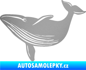 Samolepka Velryba 002 levá stříbrná metalíza
