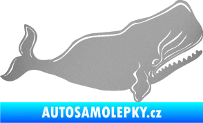 Samolepka Velryba 003 pravá stříbrná metalíza