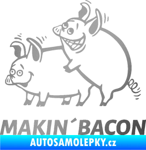 Samolepka Veselá prasátka makin bacon levá stříbrná metalíza