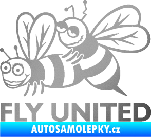 Samolepka Veselé vosy fly united levá stříbrná metalíza