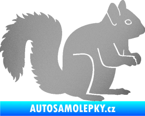 Samolepka Veverka 001 pravá stříbrná metalíza