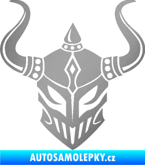 Samolepka Vikingská helma stříbrná metalíza