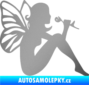 Samolepka Víla 001 pravá stříbrná metalíza