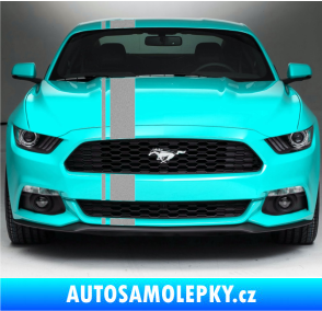 Samolepka Viper pruhy 2 cm + 12 cm stříbrná metalíza