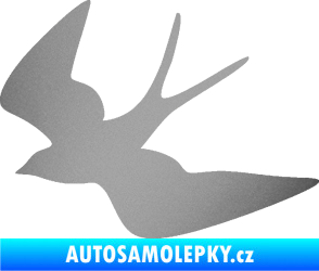 Samolepka Vlaštovka 001 levá stříbrná metalíza