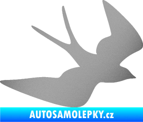 Samolepka Vlaštovka 001 pravá stříbrná metalíza