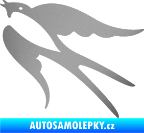 Samolepka Vlaštovka 003 levá stříbrná metalíza