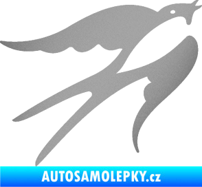 Samolepka Vlaštovka 003 pravá stříbrná metalíza