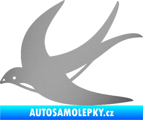 Samolepka Vlaštovka 004 levá stříbrná metalíza