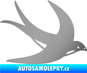 Samolepka Vlaštovka 004 pravá stříbrná metalíza