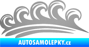 Samolepka Vlny 001 pravá moře stříbrná metalíza