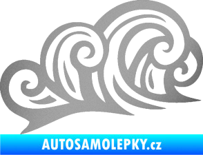 Samolepka Vlny 003 pravá moře stříbrná metalíza